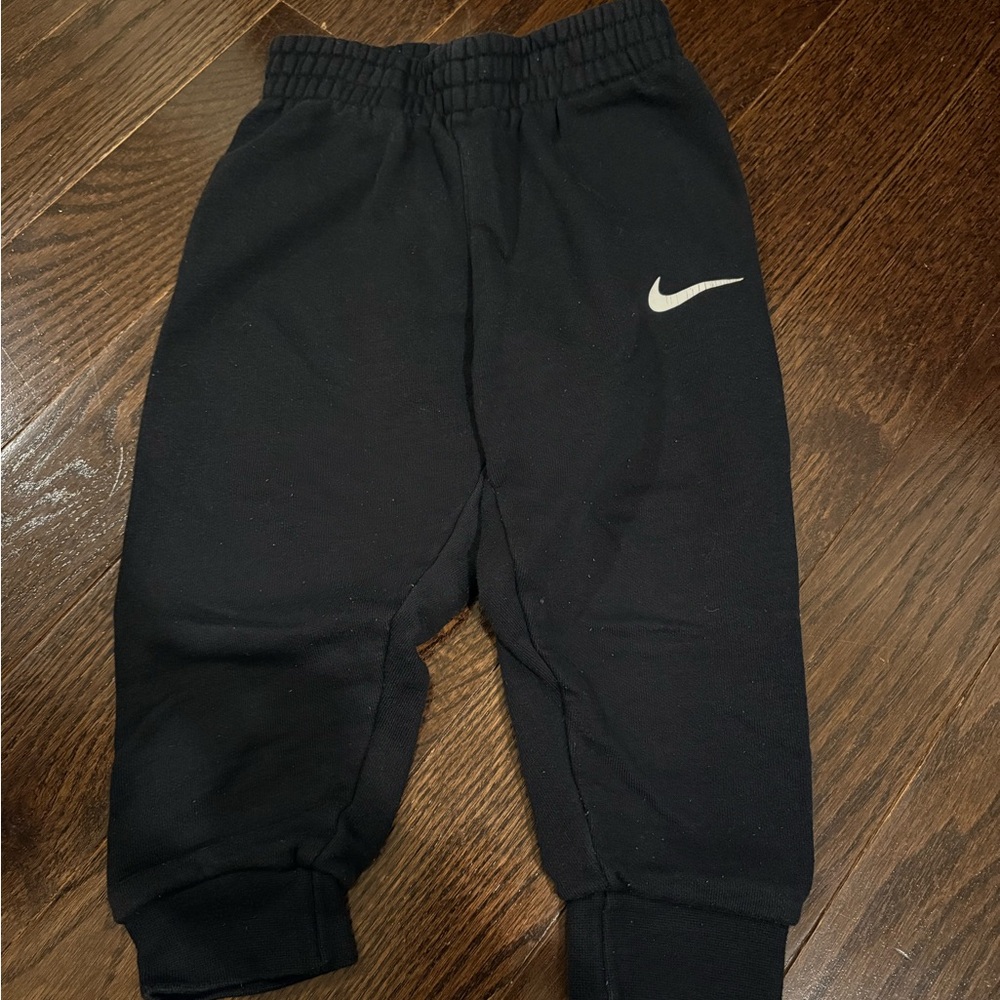 Nike Kids Black Sweatpants with White Logo